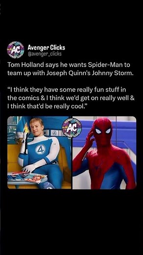 Wanting Spider-Man team-up with Joseph Quinn! 🕷️🔥🤝 #SpiderMan #HumanTorch #TomHolland #Shorts #mcu