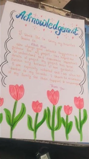 Acknowledgement page design for project ✨💫