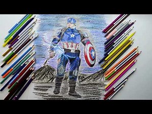 How to draw CAPTAIN AMERICA (Chris Evans)