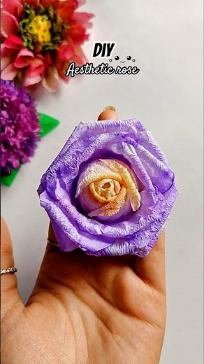 How to make a Rose using paper | DIY Flower making💜 #shorts #diy #rose #craft #flowers