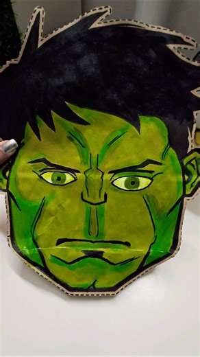 From grocery bag to Hulk Smash 🎨♻️ | Blinkit DIY | Marvel art | Hulk mask DIY #marvelArt#Hulksmash