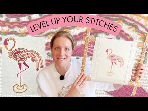 Beginner Embroidery Tutorial | Open & Closed Fly Stitch (Flamingo Ep.3)