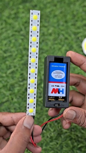 "9V Battery Trick! Light up a small LED with this trick #science #diy #shots #project