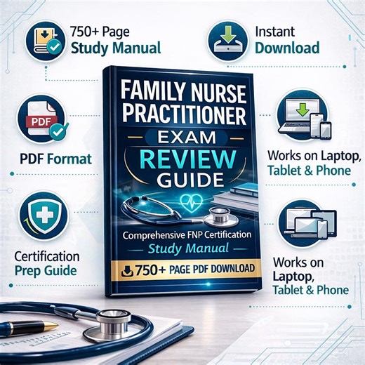 Family Nurse Practitioner Exam Review Guide | Comprehensive FNP Certification Study Manual | 750+ Page PDF Download - Etsy
