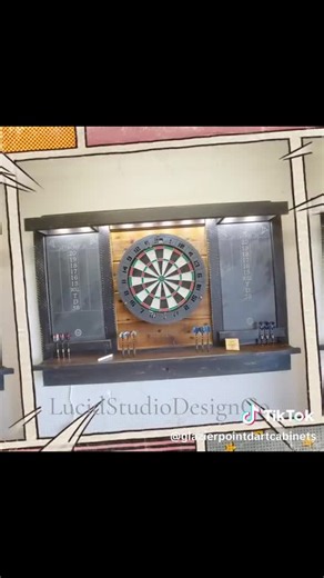 Deluxe Dartboard Cabinet With Dual Slate Chalkboards and LED Lights 55x38! - Etsy