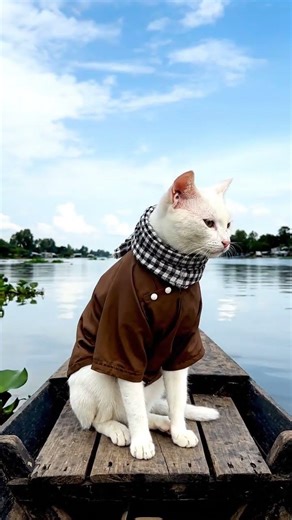 Watching Water Reflections | Mèo nhìn mây trời phản chiếu trên nước | Mèo Lúa