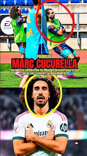 Cucurella mimics Mbappé's celebration in front of Yamal and Gavi after his transfer to Real Madri...