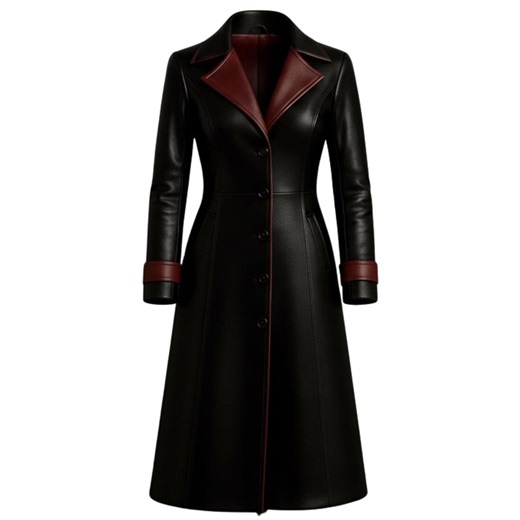 Gothic Black Leather Trench Coat Women | Red Lining | Vintage 90s Long Duster |overcoat Gift - Etsy Canada