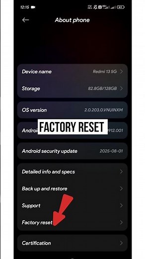 Xiaomi & Redmi Factory Reset Step by Step 🚀 #shorts