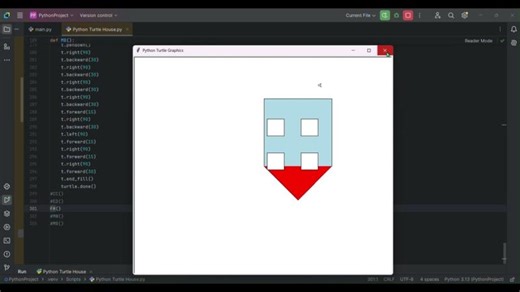House with colours in Python Turtle Attempts | Paty Mogio