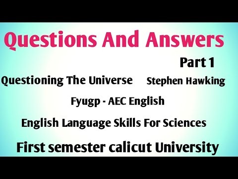 Questions And Answers of Questioning The Universe by Stephen HawkingFyugp AEC English First semester