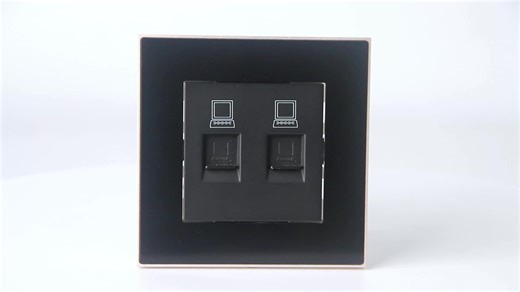 18e 2 Port Universal Computer Interface Outlet 86 Type Smart Hotel Wall Socket PC Dual Network Cable Socket