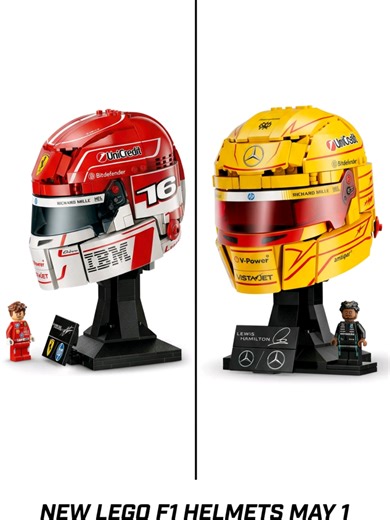 New LEGO F1 Driver Helmets: Ferrari & Lewis Hamilton Exclusives