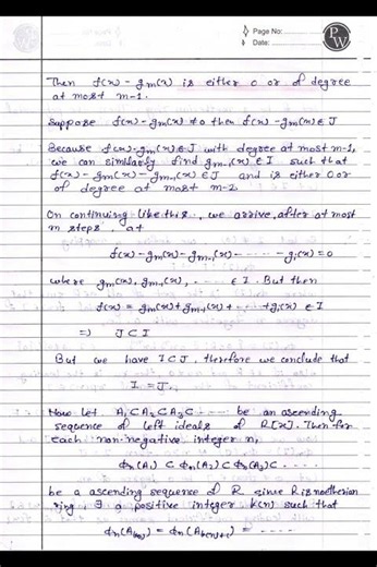 Hilbert Basis Theorem | MSc Math Notes | Algebra