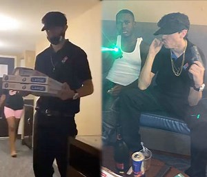 You Know He Fired After This: Dominos Delivery Man Hangs W/ LA Crip Gang Members During A Delivery, Smokes Weed & Plays With Loaded Gun!