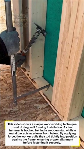 Smart Stud Alignment Trick Using Hammer & Lever #woodworking #construction #diy