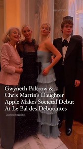 2.1M views · 8.3K reactions | Apple Martin is making a glamorous entrance into society. The daughter of Gwyneth Paltrow and Chris Martin made her debutante ball debut at Le Bal des Débutantes in Paris on Saturday, where she stunned in a gorgeous, custom blue Valentino gown – which Vogue reports took over 750 hours to make – and was joined by both her parents, grandmother, Blythe Danner, and brother, Moses. | Access | Facebook