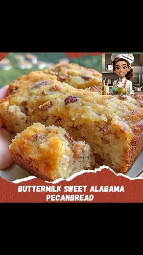 Buttermilk Sweet Alabama Pecan BreadIngredients:2 cups pecans, finely chopped1 1/2 cups self-rising flour1 cup granulated sugar1 cup brown sugar1/2 cup vegetable oil1/2 cup buttermilk4 large eggs, beaten1 teaspoon vanilla extract1/4 teaspoon saltInstructions:Preheat the Oven: Preheat your oven to 350°F (175°C). Grease a 9x13-inch baking dish with butter or nonstick spray.Mix the Wet Ingredients: In a bowl, combine granulated sugar, brown sugar, beaten eggs, vegetable oil, and buttermilk. Stir un