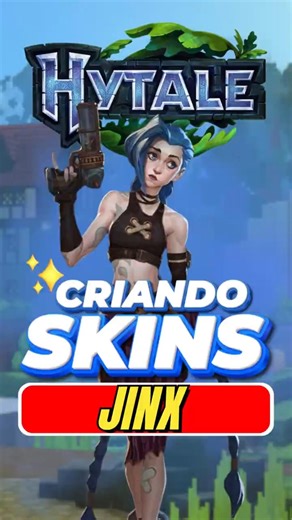 JINX no HYTALE🫢 #hytale #minecraft #shorts #lol #tft #wildrift #arcane