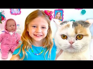 Nastya Pretends to be a Nanny for Baby. Useful videos for children