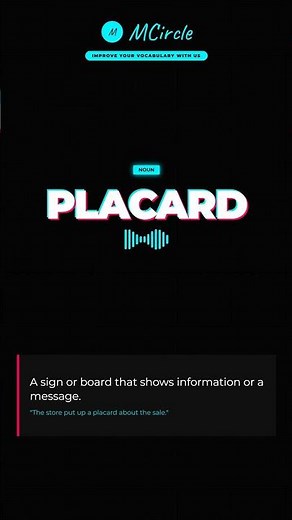 Learn English: What is Placard? | Vocabulary Shorts