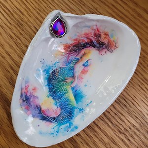 Handmade Mermaid Clam Shell Decoupage Seashell With Crystal Embellishments Coastal Gift - Etsy Australia