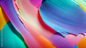Looped seamless animation with neon rainbow bright paint, liquid wave smoothly flowing into 3d sphere bubbles drop of different vibrant colors, abstract fluid dynamic footage.