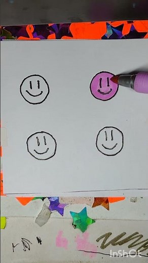 Dibujando caritas felices de colores 1 #颜色 #drawing #colors #colores #绘画 #dibujo