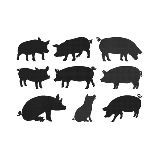 Pig Silhouette Embroidery Design, Farm Machine Embroidery File, Animal Instant Download - Etsy