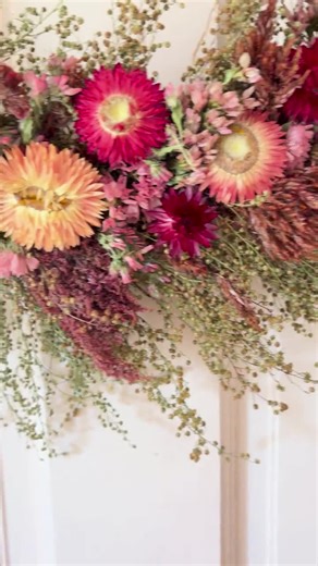 Everlasting Strawflower & Sweet Annie Wreath | Dried Flower Door Decor | Rustic Natural Floral Art - Etsy