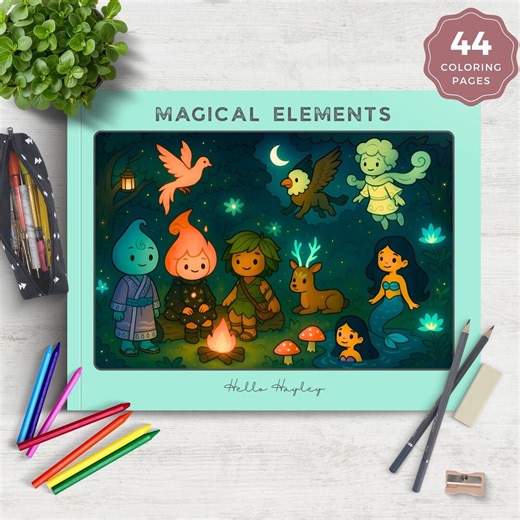 Cozy and Comfy Coloring Pages, Magical Elements V.4, Printable Activity for Kids and Adults, Instant Digital Download, EC001 - Etsy Canada