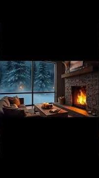 No Ads Fireplace Blizzard ASMR - Snow Storm Sleep Sound With Fireplace Burning For Deep Sleeping