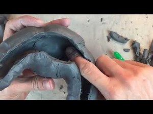 Ceramic handbuilding technique: SOLID SCULPTING part 2: some details + hollowing