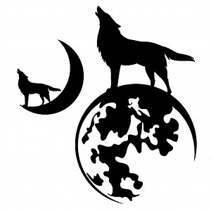 Loup hurlant et pleine lune vector design