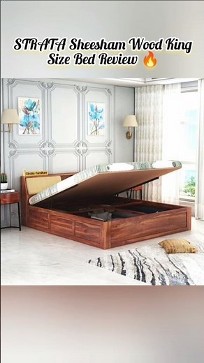STRATA Sheesham Wood King Size Bed Review 🔥 Hydraulic Storage | Solid Wood Bed Worth ₹40,299?