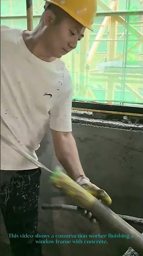 Framing a Window with Concrete Construction Finishing Work