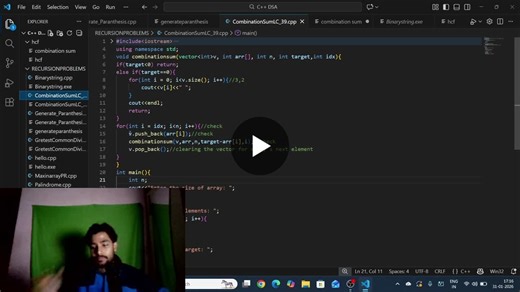 #dsa #recursion #backtracking #leetcode #codinginterview #problemsolving | Ujjwal Shukla