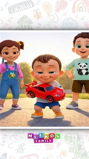 Toy Car Song 🚗 Beep! Beep! Here's My Toy Car #shorts #babymeeko #meekosfamily #kidssong