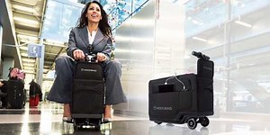 This motorised suitcase let's you ride through the airport at 8mph