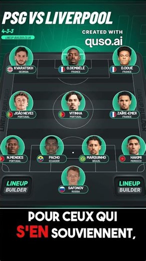 🔥 PSG/LIVERPOOL - La composition en Ligue des Champions🔴🔵#PSG #football #PSGliverpool