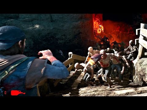 Days Gone - Metolius Lava Cave Zombies Horde Boss Fight (Days Gone 2019) PS4 Pro