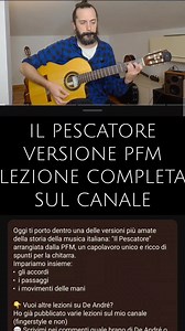 🎸 Estratto di una lezione tutorial di chitarra (accordi e ritmo) sulla versione PFM de “Il pescatore” di Fabrizio De André. 👉 Sul canale YouTube trovi la lezione completa. #chitarraallamano #tutorialchitarra #deandre | Chitarra alla mano