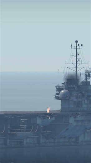 SU-34 Jet Drops a heavy payload on an aircraft carrier