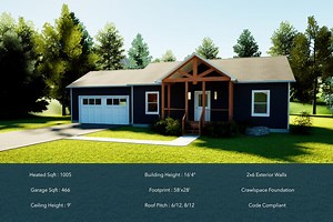 Craftsman Cottage House Plan: 2 Bed, 2 Bath With Garage (PDF Download) - Etsy UK
