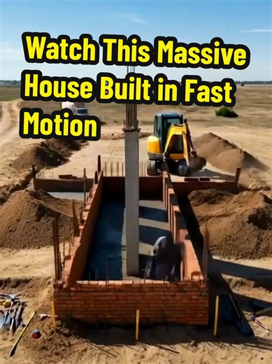 Epic Time-Lapse: Building a Giant House from Scratch 🏠⏱️ #HouseBuilding #TimeLapse #Construction #BigHouse #HomeBuild