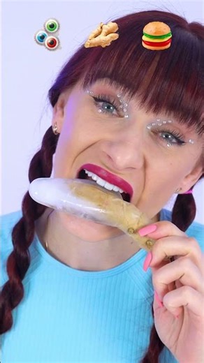 ASMR Gummy Eyeballs Ice Cream, Frozen Ginger #eatingsounds