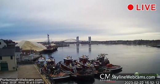 【LIVE】 Webcam Portsmouth - Piscataqua River | SkylineWebcams