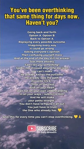 For The Person Who Overthinks Every Decision | God Already Knows The Answer🕊️