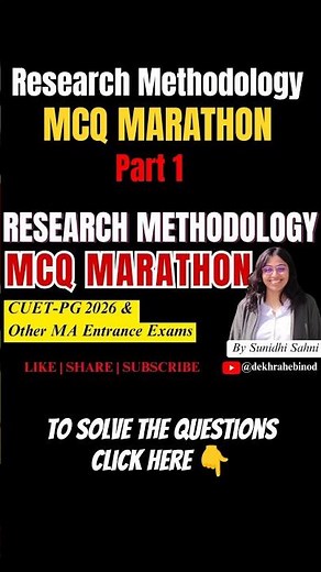 Research Methodology Questions Marathon Part 1 #cuetpg #examination