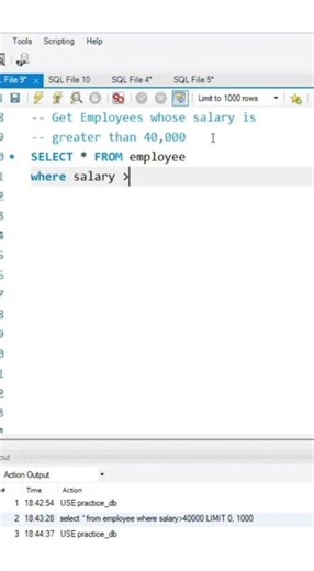 Day 4 | MySQL Interview Question | Salary more than 40000 | SQL Practice #mysql #sql #sqlinterview
